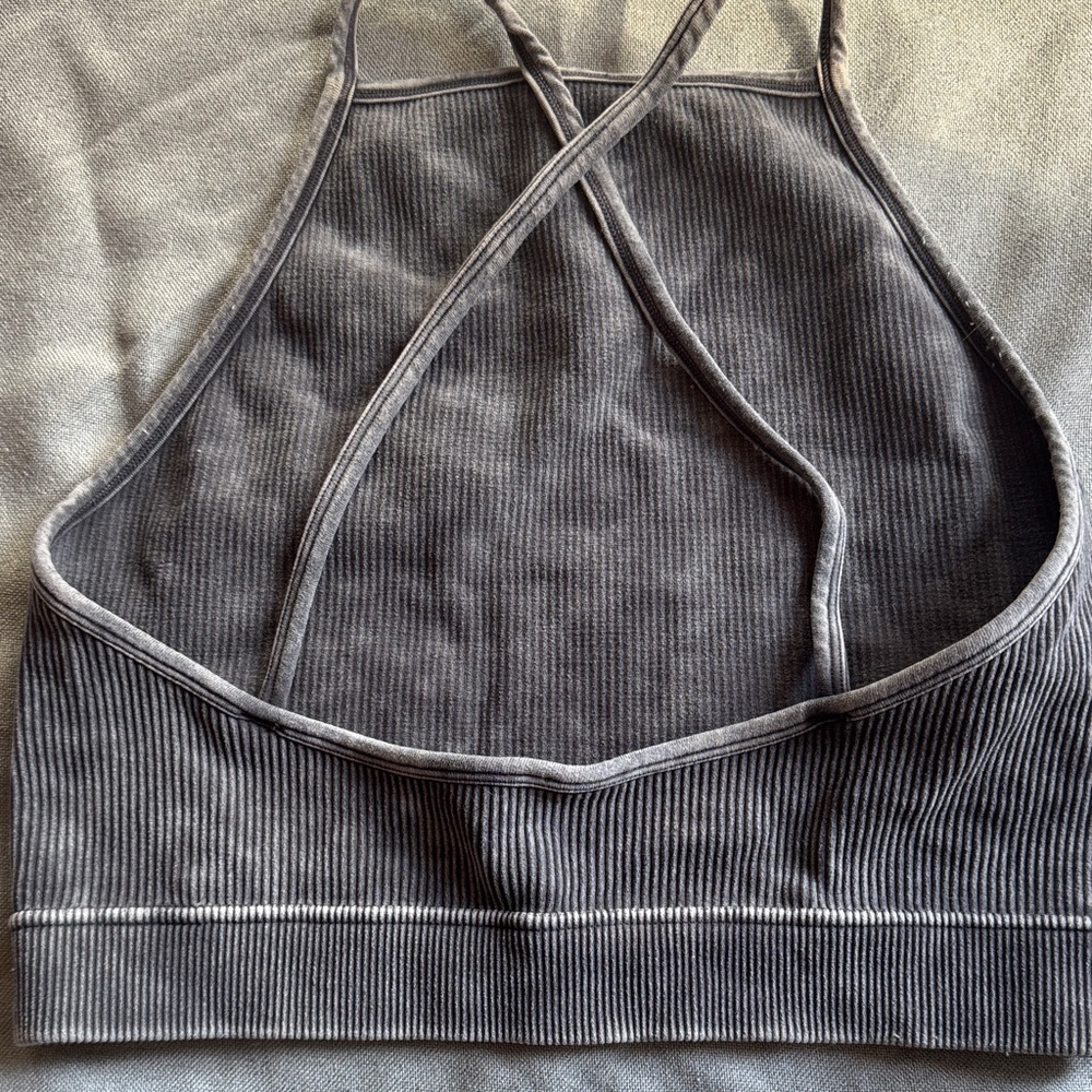 Zenana Outfitters Charcoal Ribbed Top - Picture 3 of 5